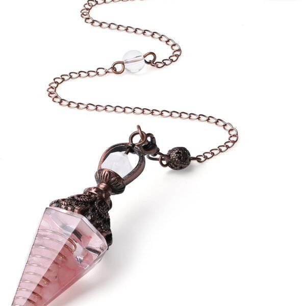 Rose Quartz Pendulum Pink Crystal Stones for Dowsing Divination Spiritual Pointed Pink Crystal Pendulum