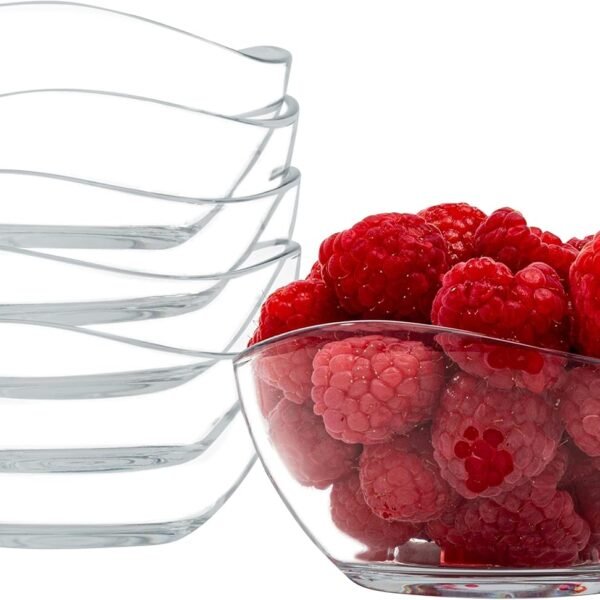 Dessert Bowls, Small Glass Bowls, 7 Ounce Ice Cream Bowl, Set of 6 Small Snack Bowls, Small Salad Bowl, Microwave Safe, Dishwasher Safe