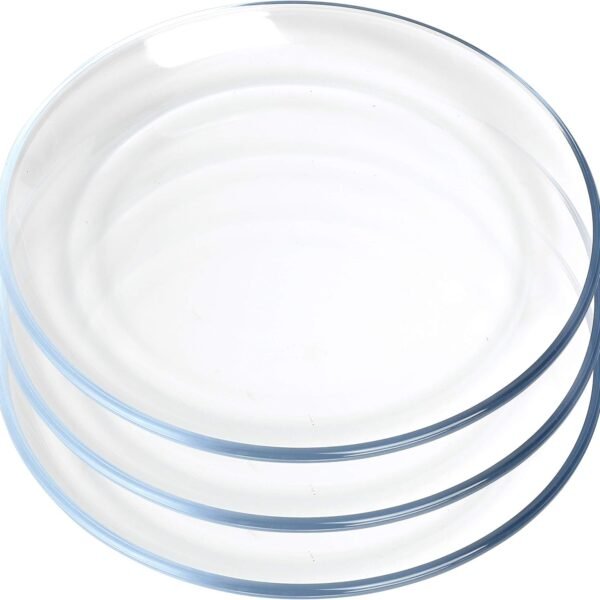 Dessert Plates, Classic Tempered Glass Dinnerware Sets, 7 Inch, Set of 3
