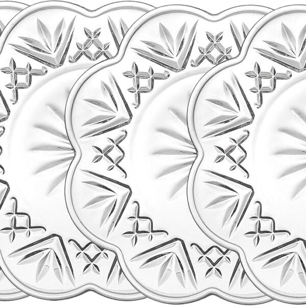 Lead Crystal Set of 4 Canape Plates