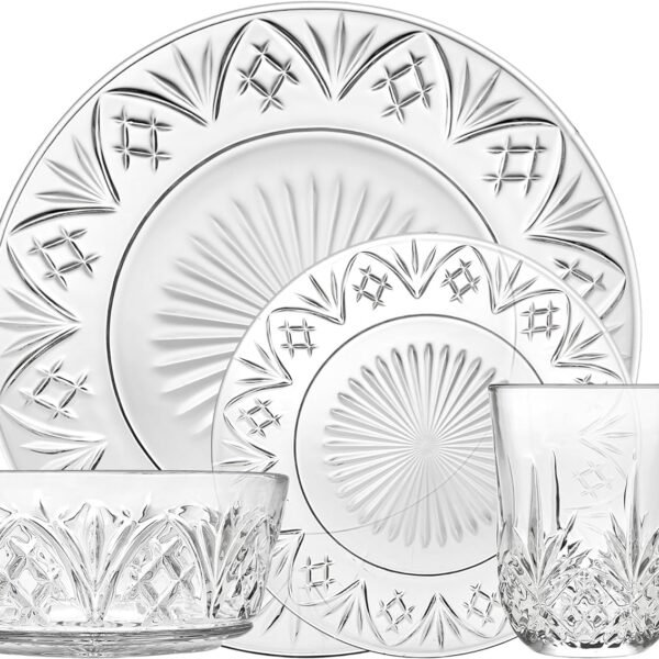 Dinnerware Set - Includes Dinner Plates, Dessert Plates, Bowls and Mugs - Set of 16