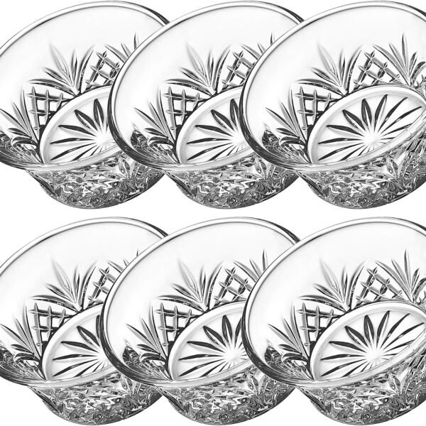 Bowl Set - Mini Crystal Prep, Dip, Dessert, Bar Dish Bowls - Set of 6, 2oz